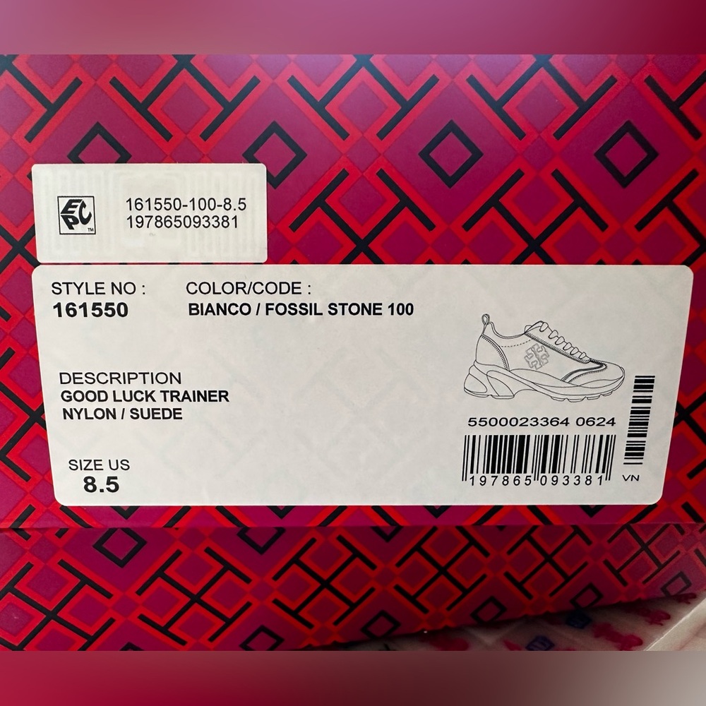 Tory Burch White and Light Gray Leather & Suede Platform Sneakers - Picture 3 of 8